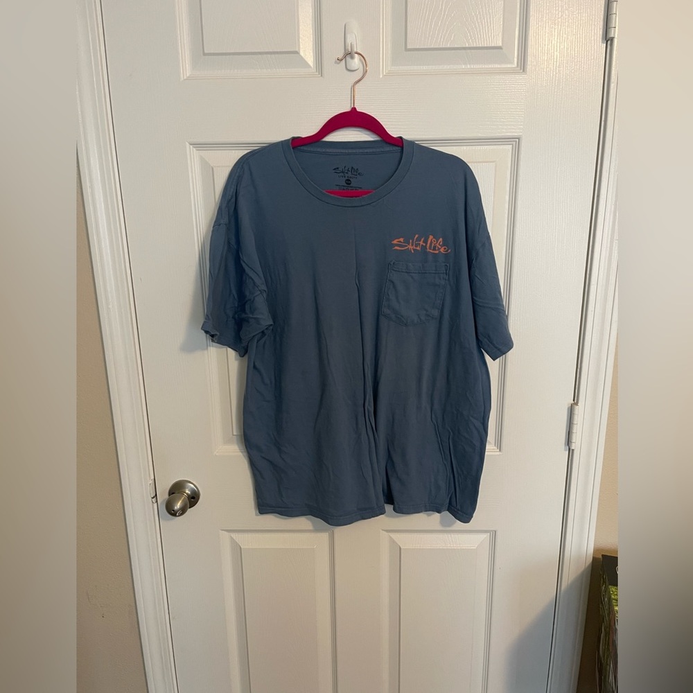 Salt life blue pocket tee